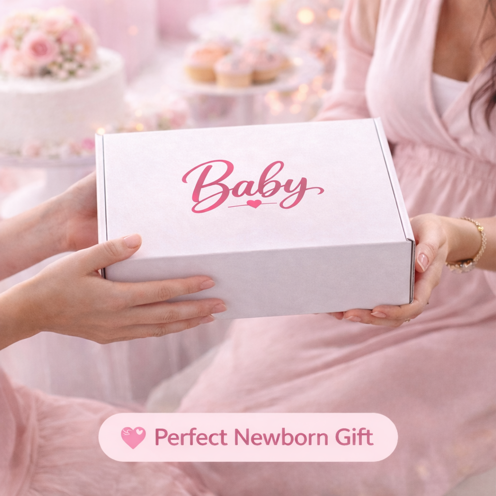 Baby girl gift box hamper presented in a keepsake gift box ready for a new arrival