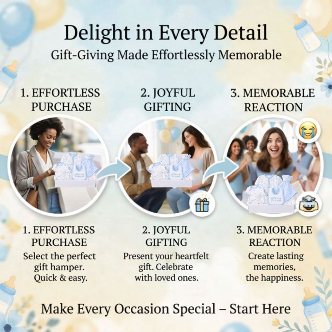 Premium baby boy gift box hamper with carefully selected newborn baby essentials