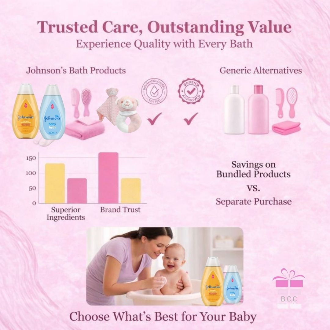 johnson’s baby bath products included in baby girl gift hamper with newborn essentials