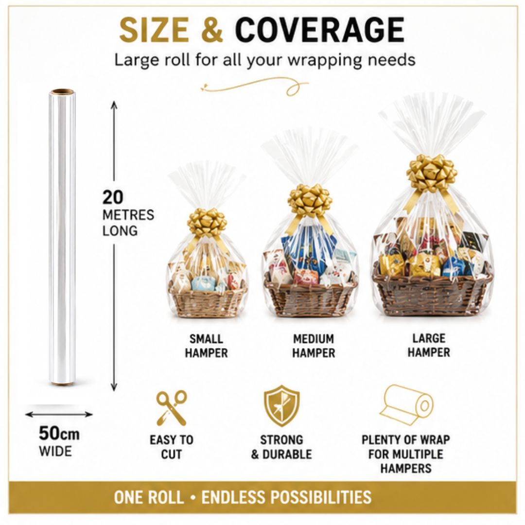 Clear Cellophane Wrap Roll Versatile and Multiple Uses