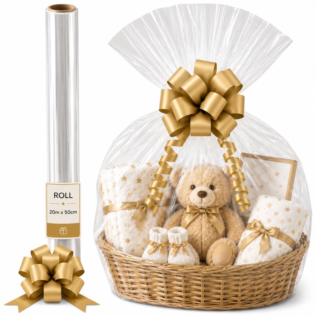 Clear Cellophane Wrap Roll For Hampers