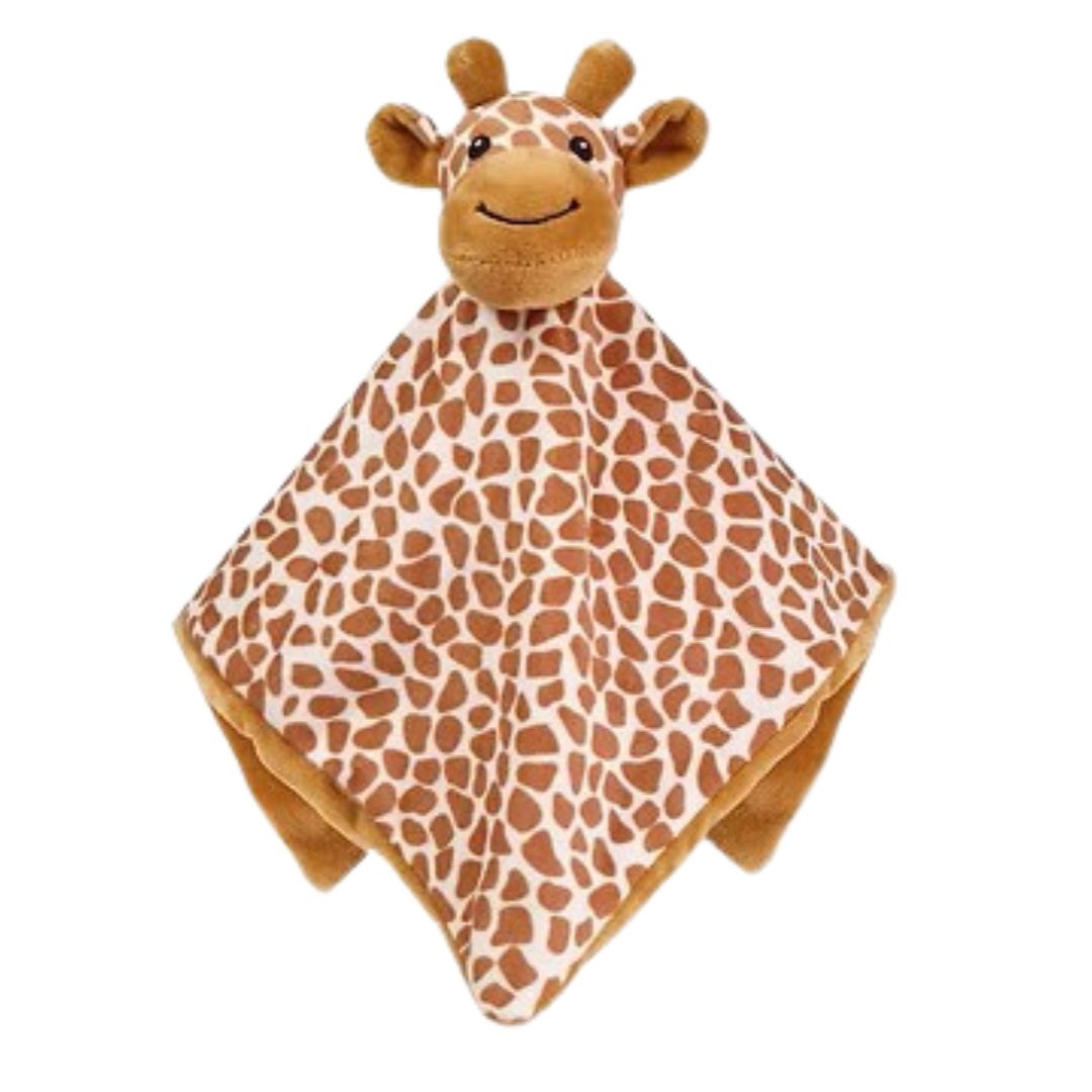 Plush giraffe comforter snuggle toy.