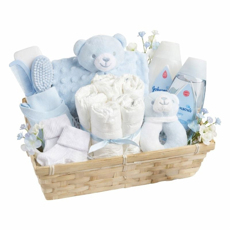 Baby Boy Gift Hamper – Newborn Baby Gift Set with Keepsake Basket