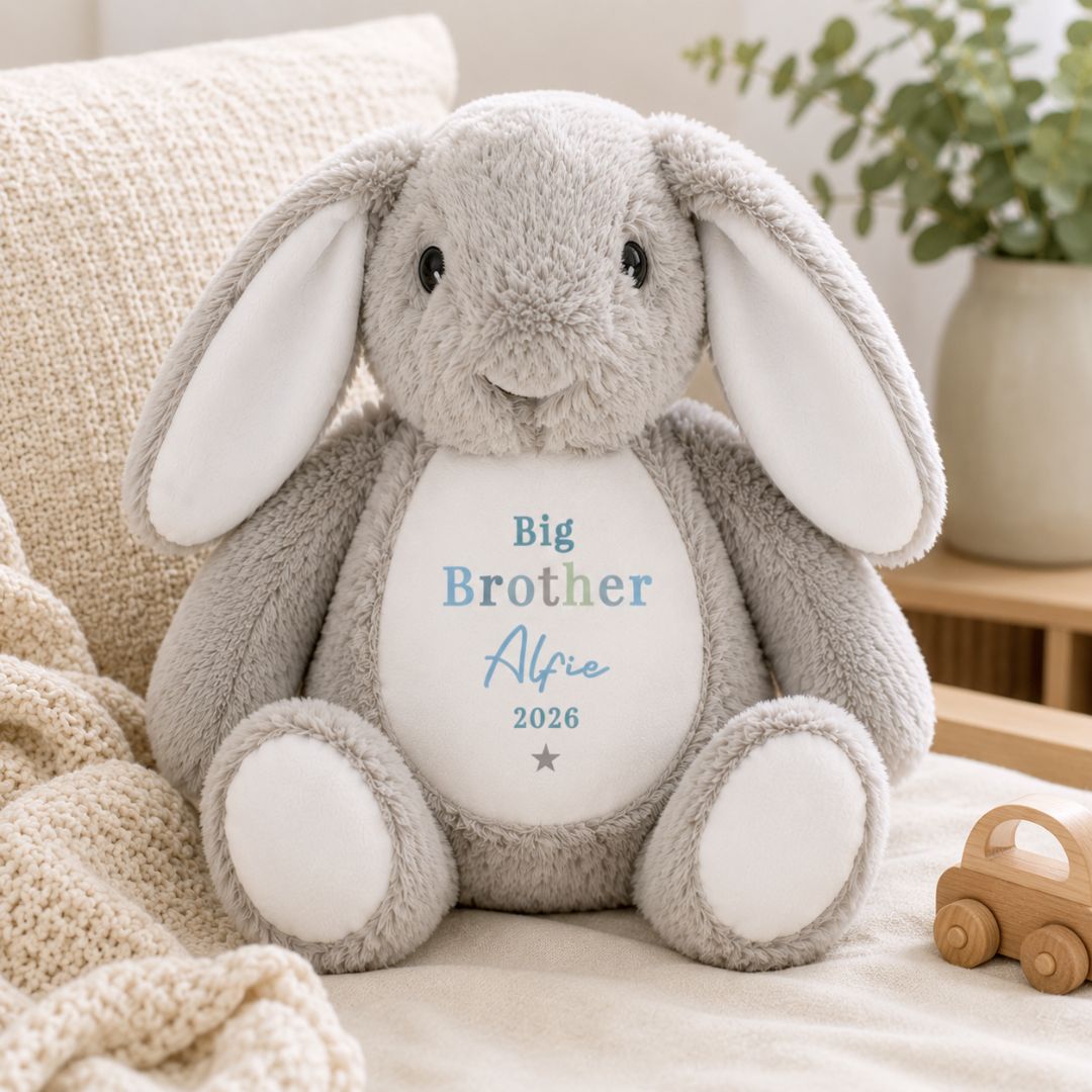 Personalised Big Brother & Little Brother Bunny Keepsake Gift