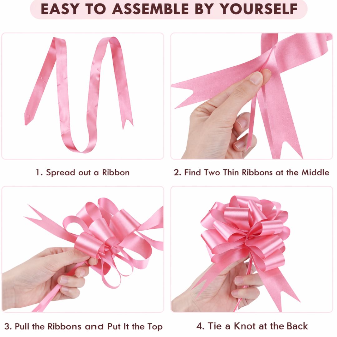 Gift hamper wrapped in clear cellophane with pink pull  bow