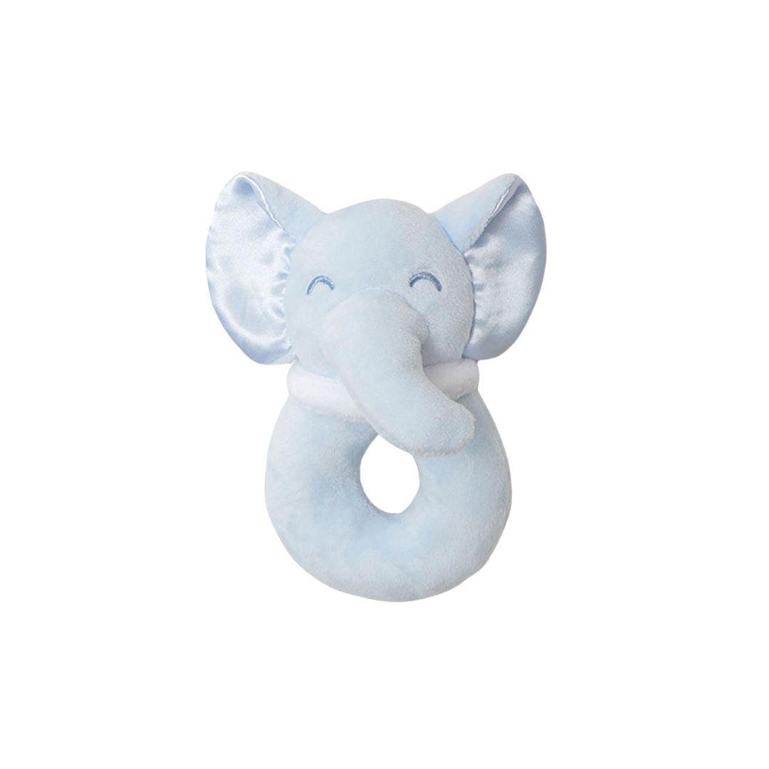 Blue elephant-shaped rattle