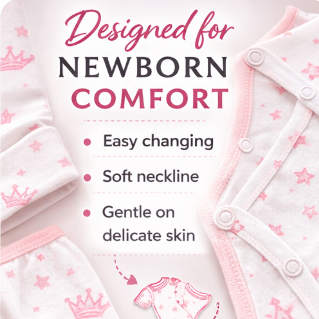 Newborn Baby Girl Gift Hamper – Includes Teddy Comforter, Sleepsuit, Hat & More | Perfect Baby Shower Gift Set