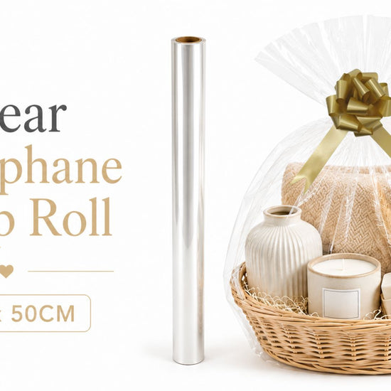 Clear Cellophane Wrap Roll Hamper Wrapping Tutorial
