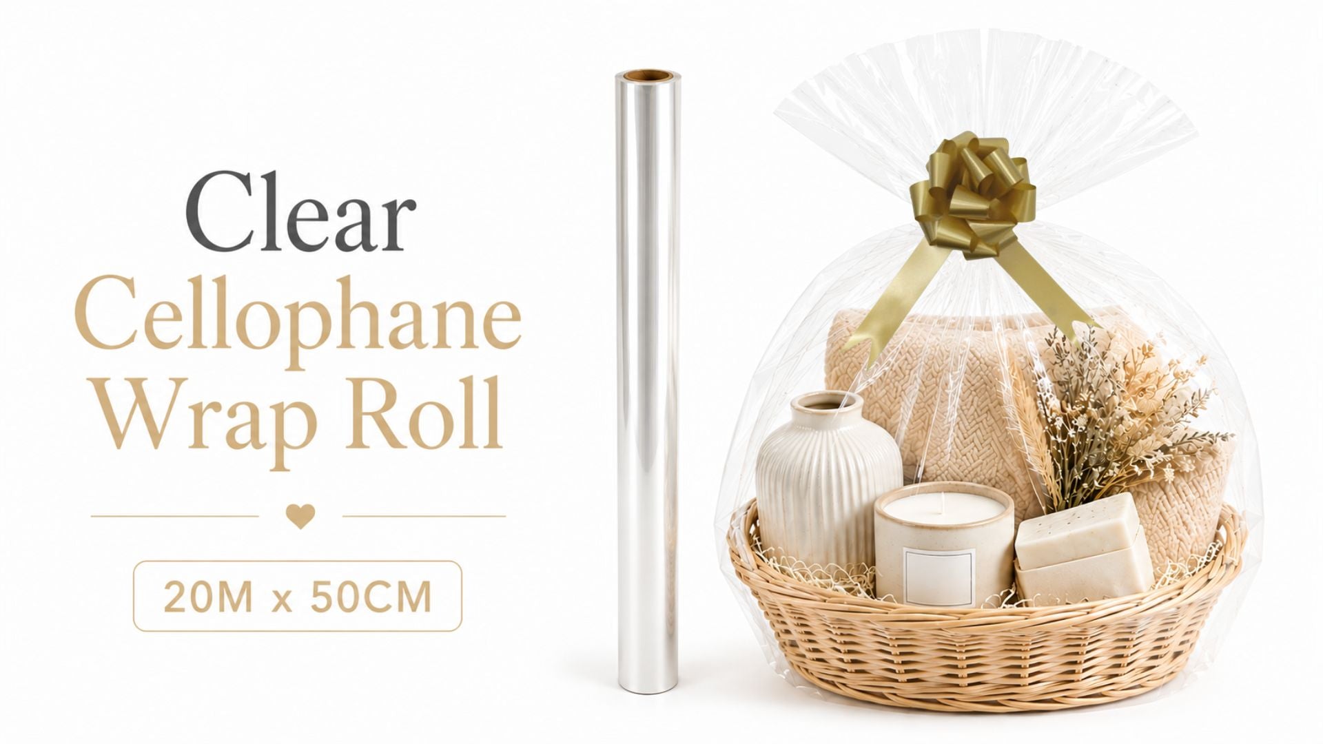Clear Cellophane Wrap Roll Hamper Wrapping Tutorial