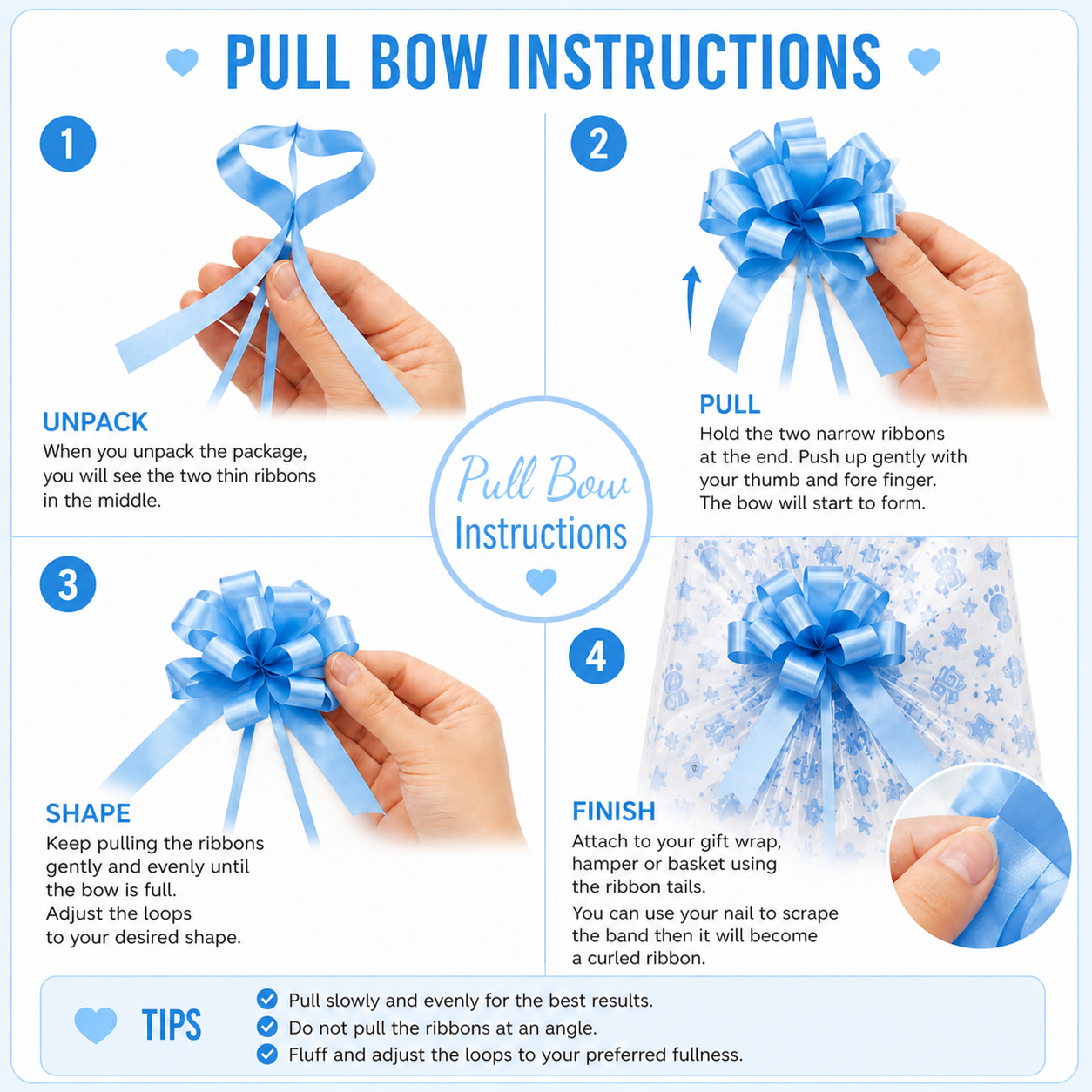 Baby Boy Print Cellophane Wrap Sheet for Hampers – Florist Wrap with Free Pull Bow